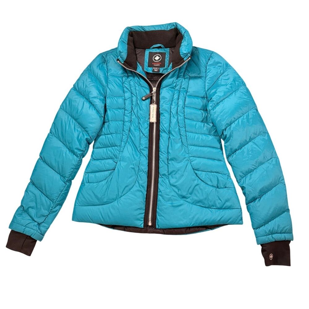 Halifax Traders Women's XS Turquoise Blue Real Down Puffer Jacket Winter Coat